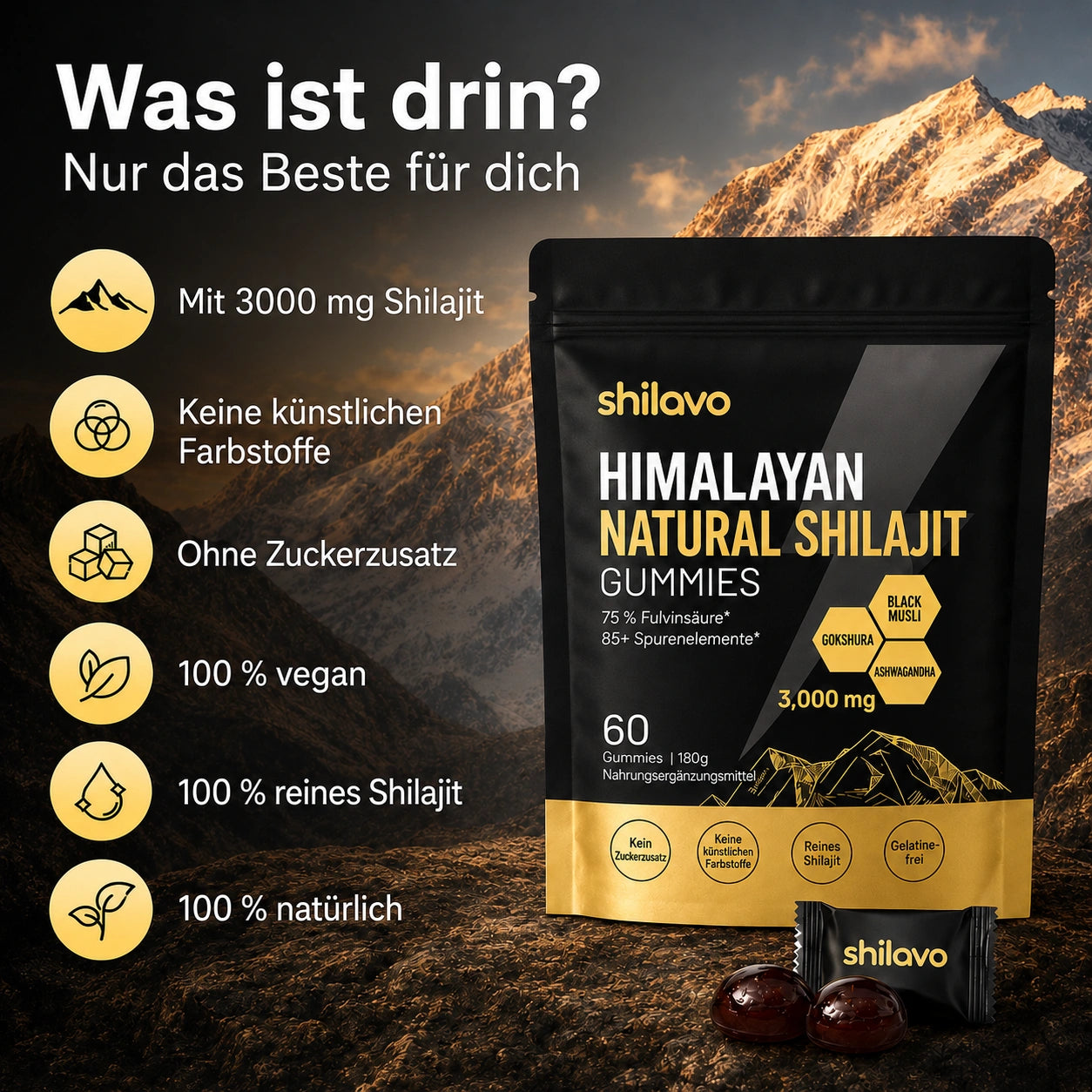 Shilavo® Himalayan Gold Shilajit Gummies