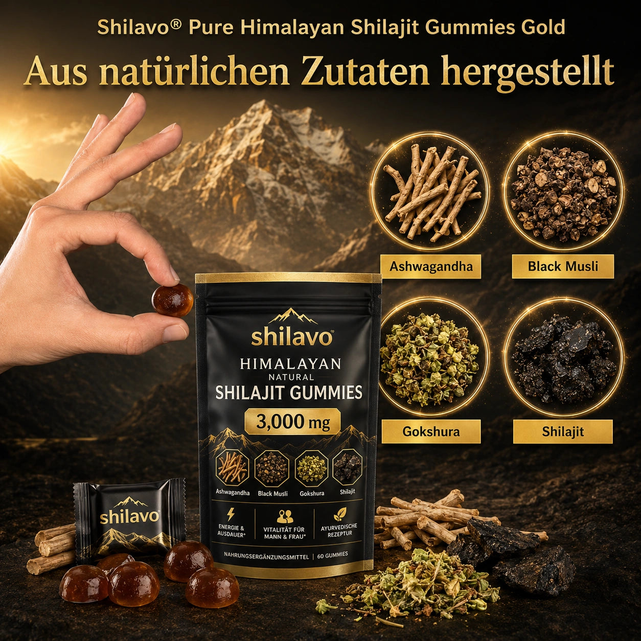 Shilavo® Himalayan Gold Shilajit Gummies