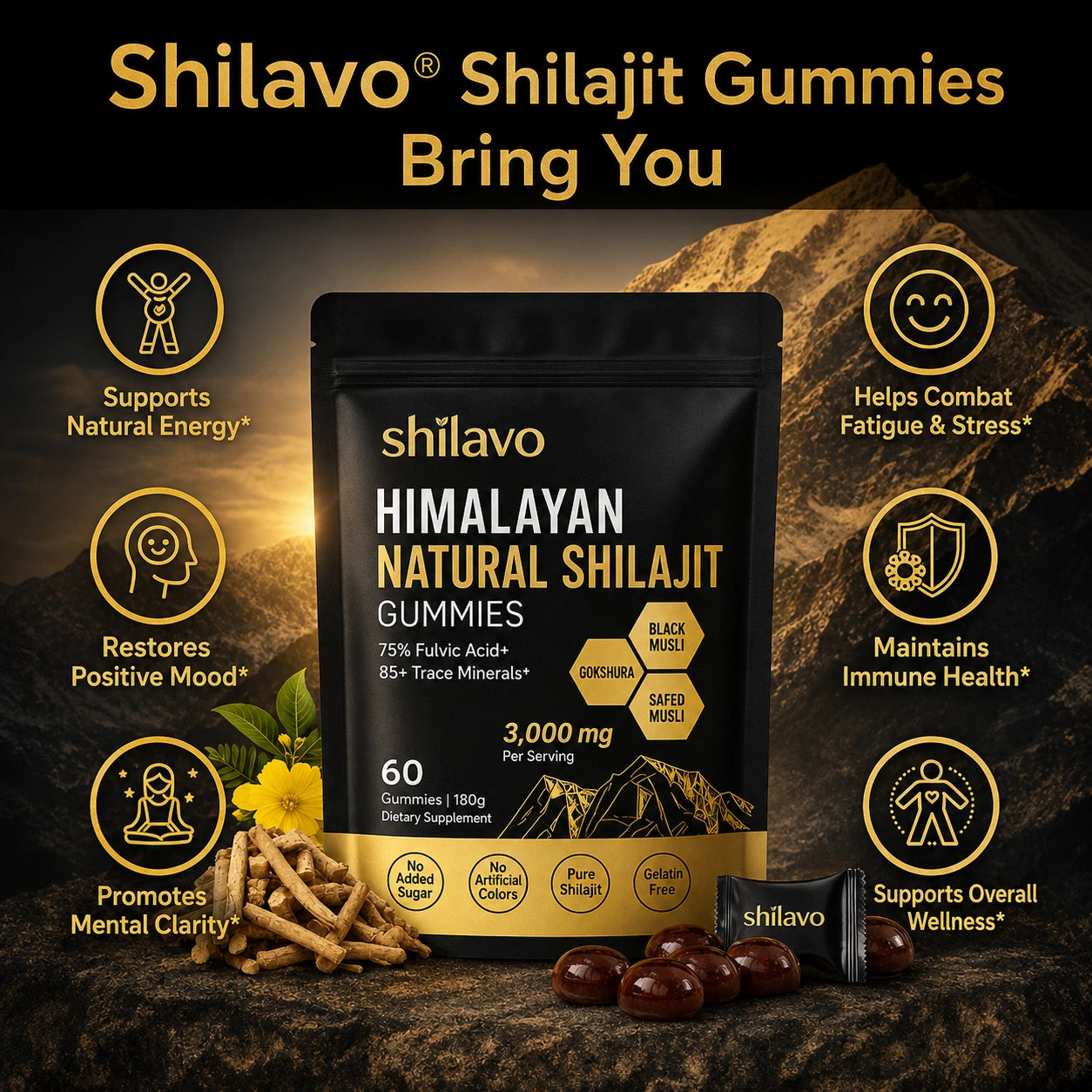 Shilavo® Himalayan Gold Shilajit Gummies